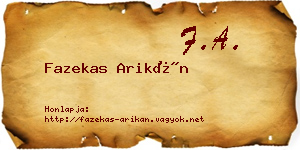 Fazekas Arikán névjegykártya
